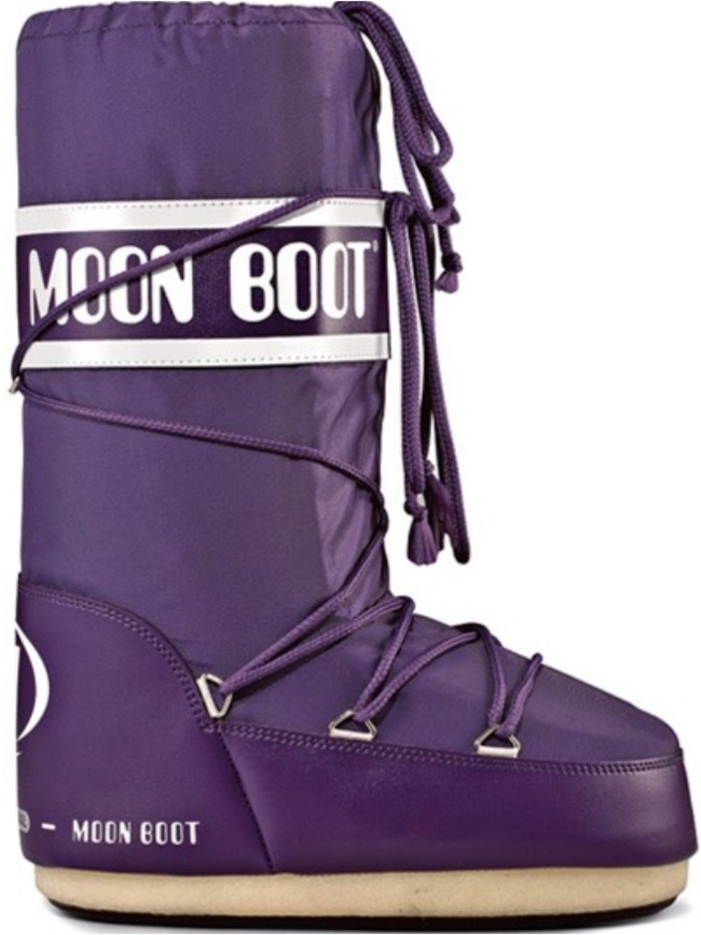 Moon Boot Purple Women's Winter Boot with White Logo Band